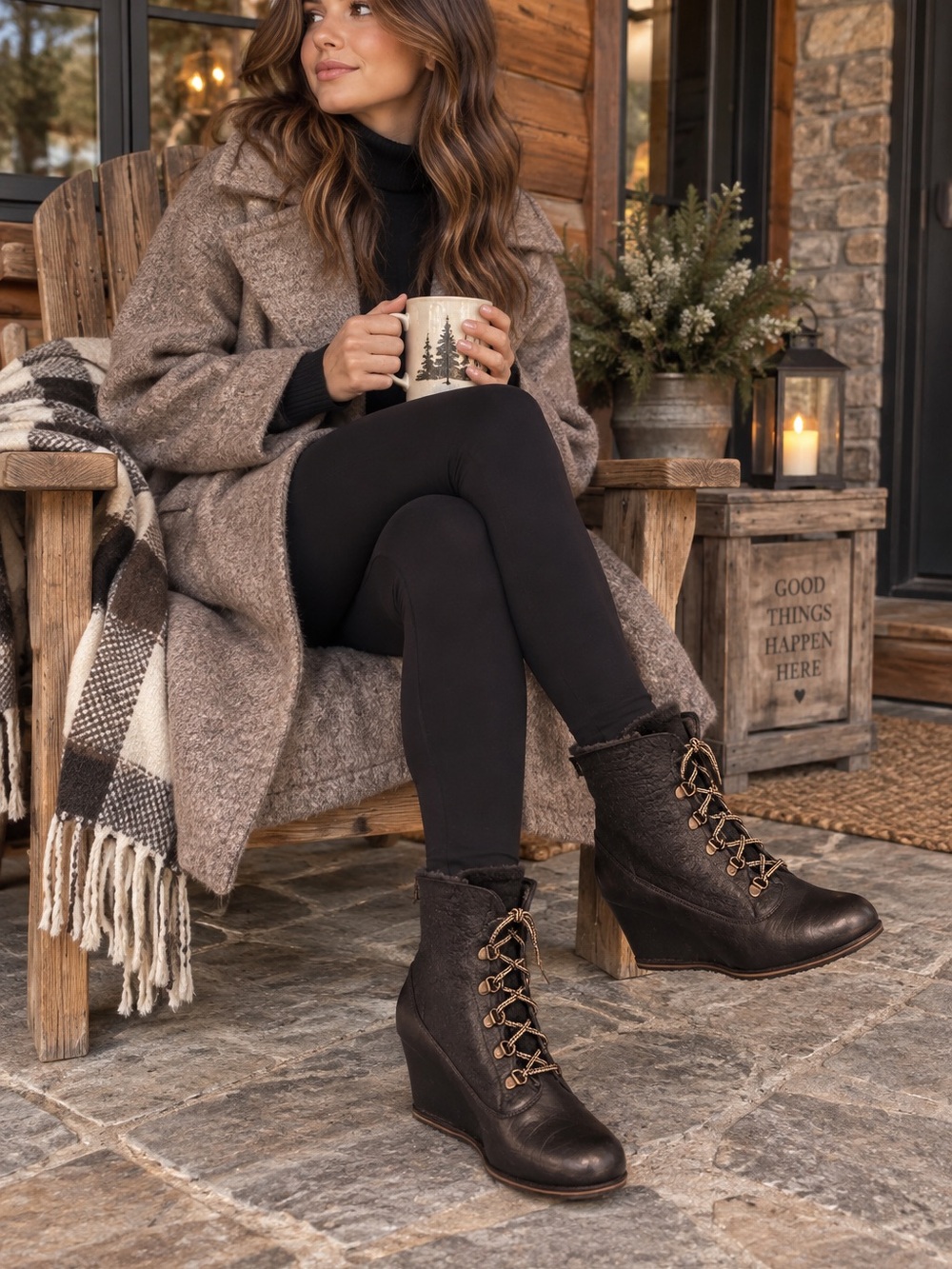 Marccain Italian leather fur boots 8.5